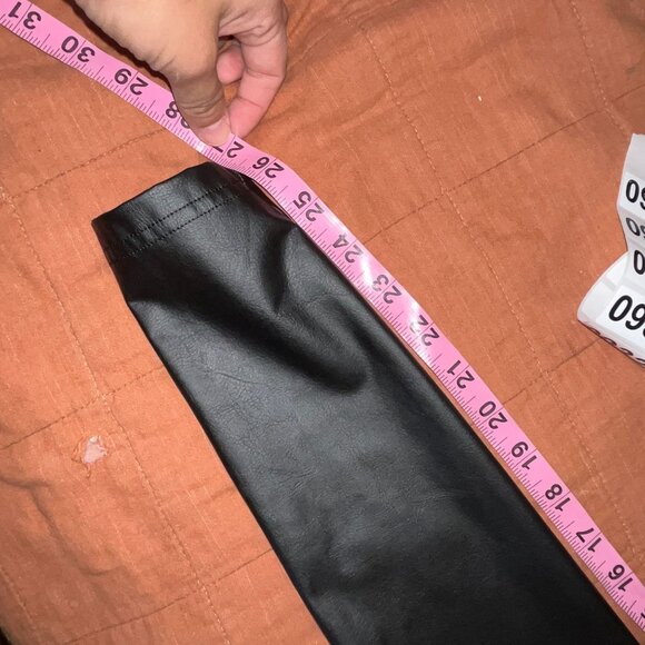 Offline By Aerie Black Faux Leather High-Waisted Leggings Xs - Picture 7 of 10